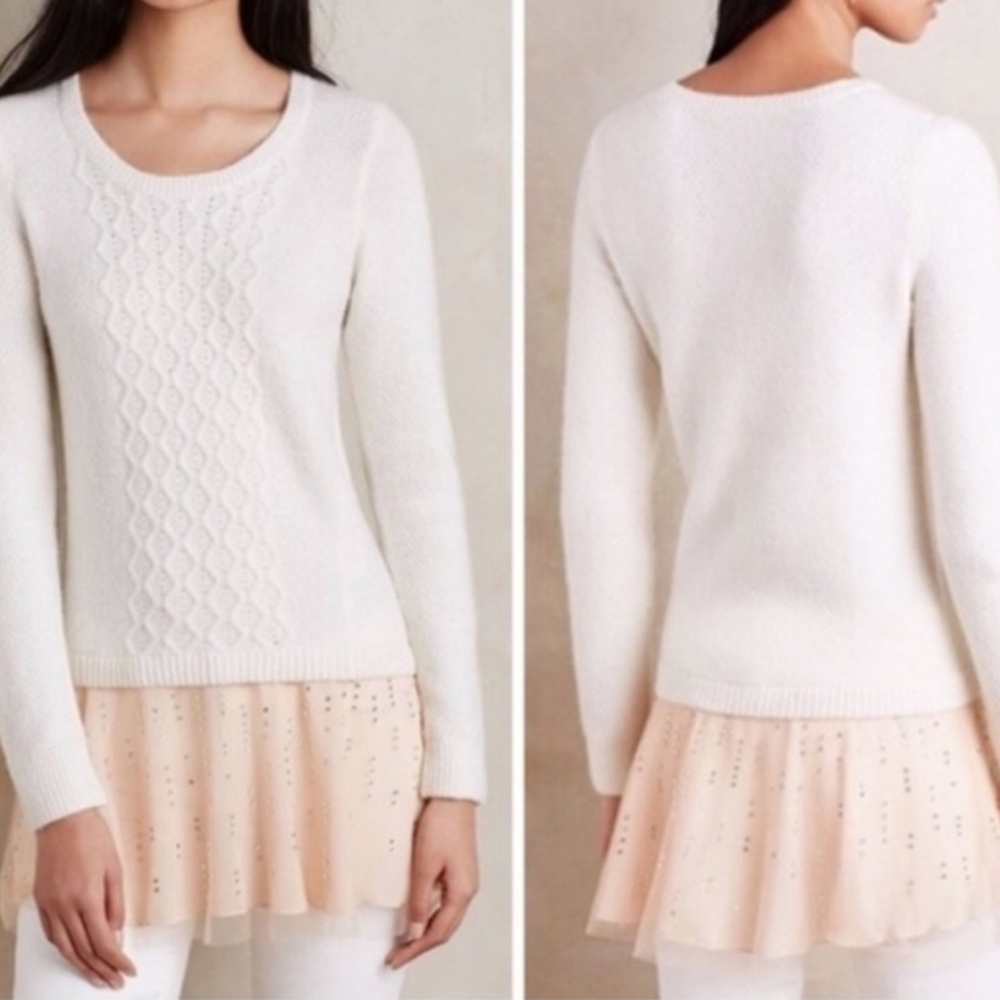 NWT Knitted & Knotted Anthropologie Ballerina Tunic Sweater, Wool & Alpaca Blend